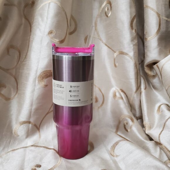 NWT HTF STANLEY Quencher H2.0 Tumbler Hot Pink Ombre - Camelia Gradient 30 oz - Picture 5 of 7